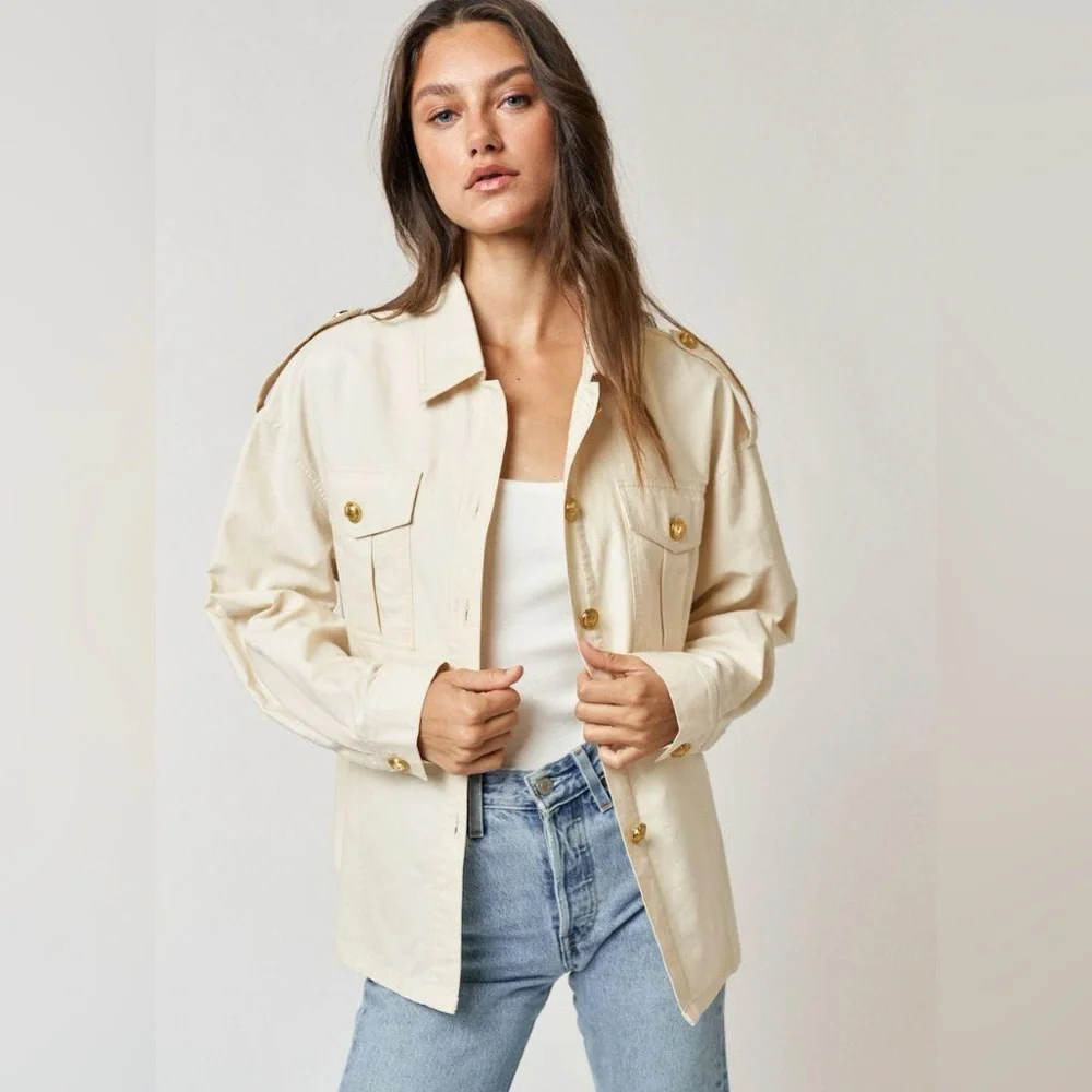 La Lavon Olive Cotton Jacket - Picture 5 of 8